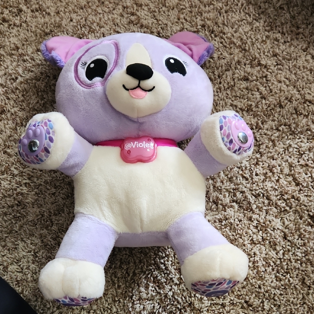 Interactive Lavender and Cream Plush Puppy